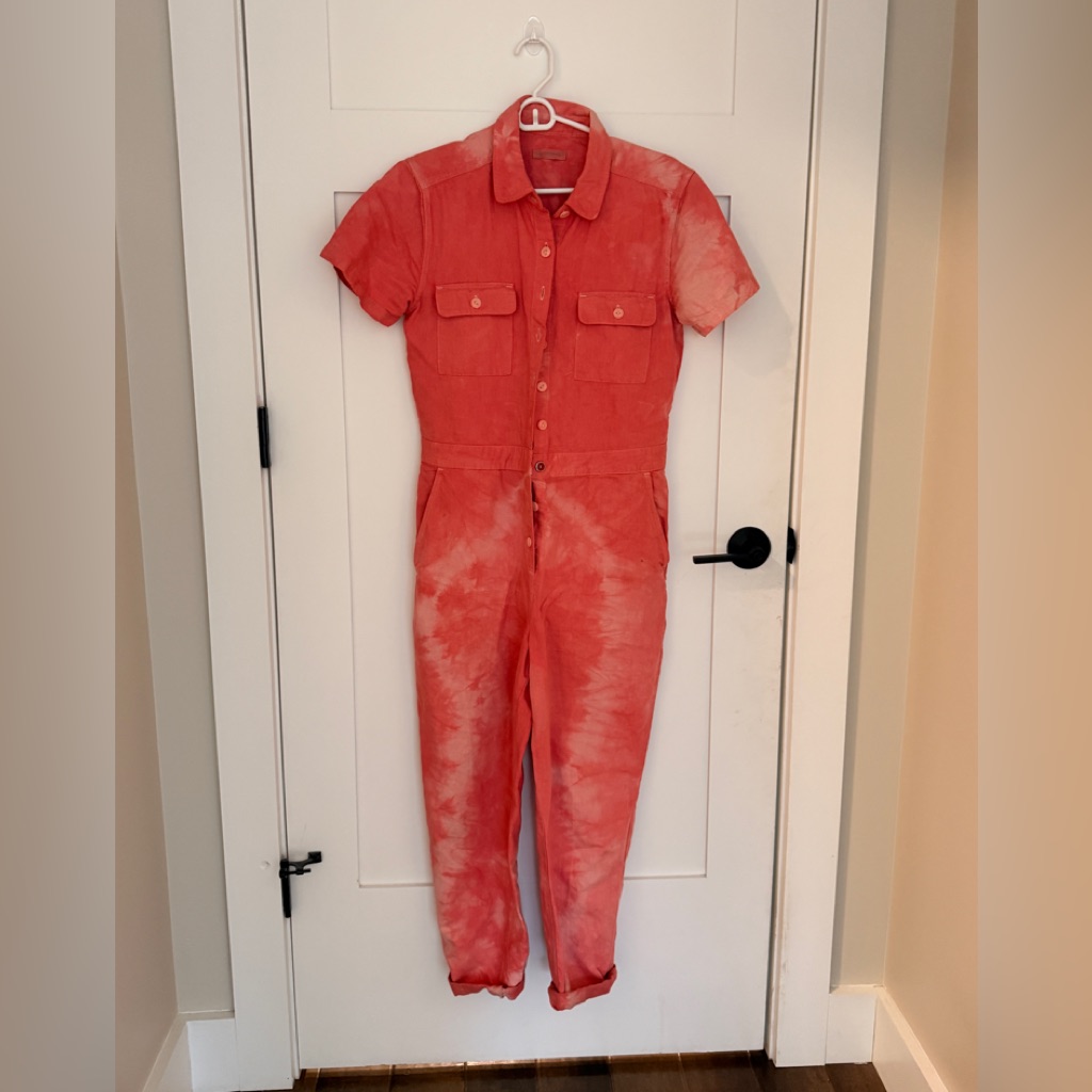 Women's Coral Tie-Dye Jumpsuit